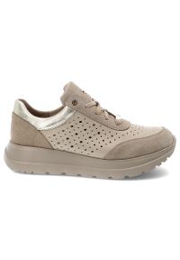Beżowe Sneakersy Armodo Modne Skórzane Obuwie Damskie. Okazja: na co dzień. Kolor: beżowy. Materiał: skóra. Styl: elegancki, casual #4