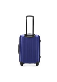 Wittchen - Średnia walizka z polikarbonu fakturowana niebieska. Kolor: niebieski. Materiał: guma. Styl: klasyczny