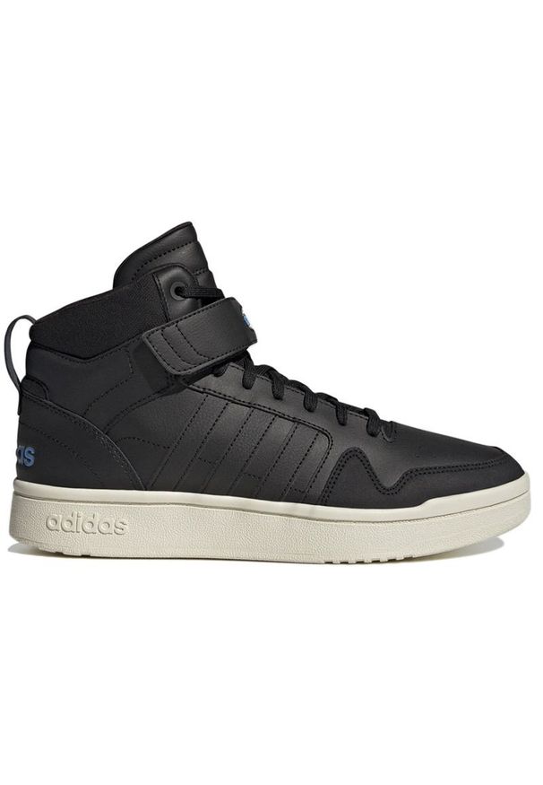 Adidas - Buty adidas Postmove Mid GY7163 - czarne. Okazja: na co dzień. Zapięcie: pasek. Kolor: czarny. Materiał: guma, skóra. Szerokość cholewki: normalna. Wzór: aplikacja. Sport: koszykówka