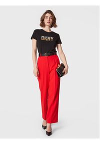 DKNY T-Shirt P2MH7OMQ Czarny Regular Fit. Kolor: czarny. Materiał: bawełna