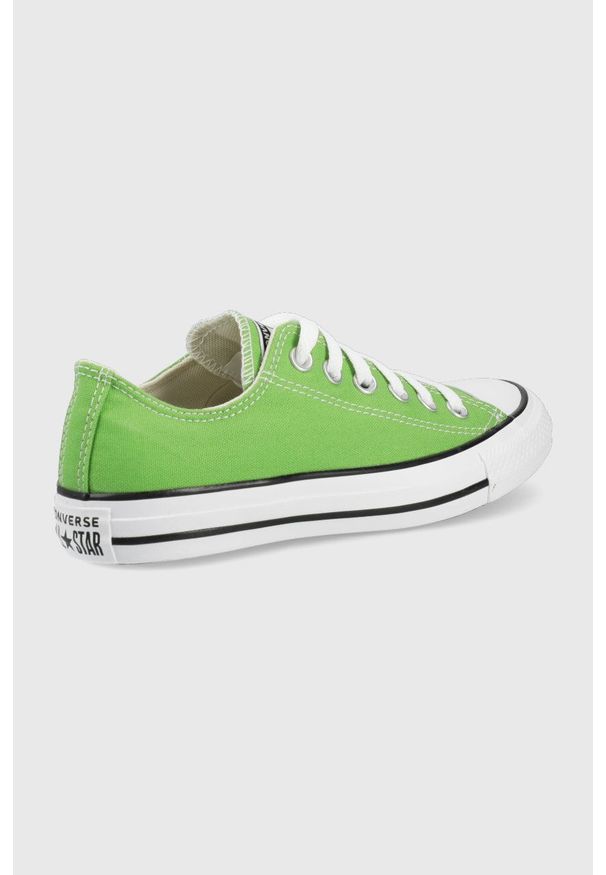 Converse tenisówki CHUCK TAYLOR kolor zielony. Nosek buta: okrągły. Zapięcie: sznurówki. Kolor: zielony. Materiał: guma