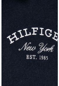 TOMMY HILFIGER - Tommy Hilfiger kurtka wełniana kolor granatowy przejściowa. Kolor: niebieski. Materiał: wełna #4