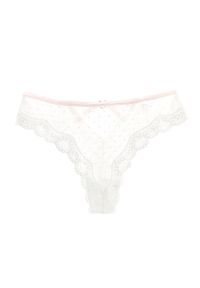 Intica - Majtki koronkowe damskie z ażurowym wzorem Corin. Kolor: biały. Materiał: koronka. Wzór: ażurowy