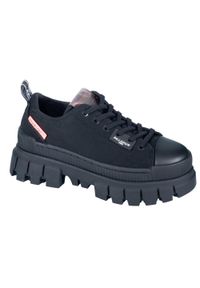 Buty do chodzenia damskie Palladium Revolt LO TX. Zapięcie: sznurówki. Kolor: czarny. Materiał: guma, materiał, tkanina, syntetyk. Szerokość cholewki: normalna. Sport: turystyka piesza