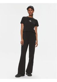Calvin Klein Jeans T-Shirt Monologo Baby Tee J20J223113 Czarny Slim Fit. Kolor: czarny. Materiał: bawełna #4