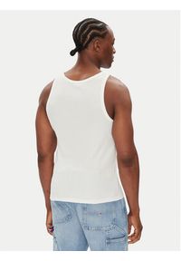 Tommy Jeans Tank top Classic Flag DM0DM21927 Biały Slim Fit. Kolor: biały. Materiał: bawełna