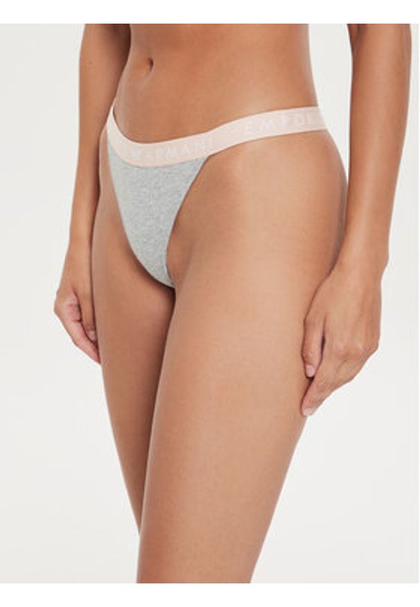 Emporio Armani Underwear Komplet 2 par stringów 164522 4F227 00948 Szary. Kolor: szary. Materiał: bawełna
