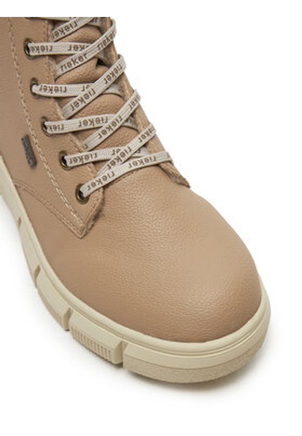 Rieker Trzewiki X3410-20 Beżowy. Kolor: beżowy. Materiał: materiał