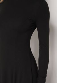 Born2be - Czarna Bawełniana Sukienka o Rozkloszowanym Kroju Tuselenea. Okazja: na co dzień. Kolor: czarny. Materiał: bawełna. Typ sukienki: proste. Styl: casual, elegancki #3