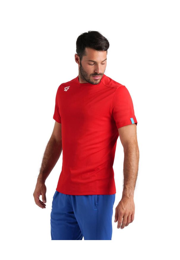 Koszulka sportowa Arena Team T-Shirt Solid. Kolor: czerwony. Materiał: materiał, skóra
