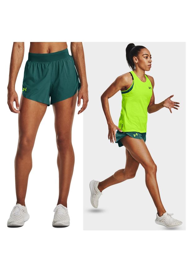 Under Armour - Spodenki fitness damskie UNDER ARMOUR Lighter Than Air Shorts. Kolor: zielony. Sport: fitness