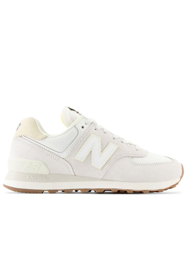 Buty New Balance WL574NO2 - szare. Kolor: szary. Materiał: guma, syntetyk, zamsz, materiał, skóra, tworzywo sztuczne. Szerokość cholewki: normalna. Model: New Balance 574