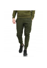 Spodnie Dresowe Męskie Nike Fleece Swoosh. Kolor: zielony. Materiał: dresówka. Długość: długie