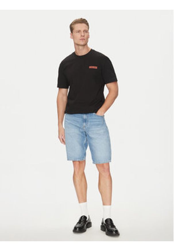Calvin Klein T-Shirt Overlay Print K10K114158 Czarny Regular Fit. Kolor: czarny. Materiał: bawełna. Wzór: nadruk