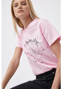 Local Heroes - T-shirt bawełniany. Okazja: na co dzień. Kolor: różowy. Materiał: bawełna. Wzór: nadruk. Styl: casual #4