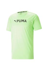 Puma - T-shirt treningowy męski PUMA Fit Logo Cf Graphic. Kolor: zielony. Sport: fitness