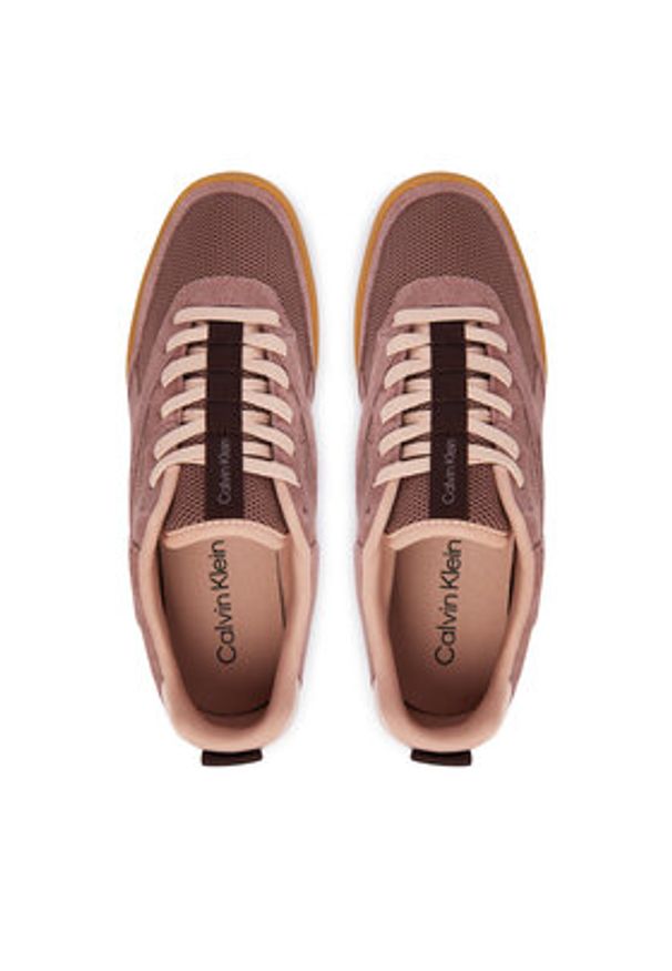 Calvin Klein Sneakersy Low Pro Runner Refl Mesh Sue HW0HW03100 Brązowy. Kolor: brązowy. Materiał: skóra, zamsz