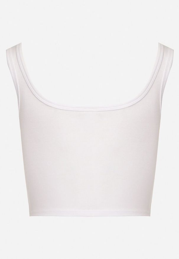 Born2be - Biały Bawełniany Tank Top Bez Rękawów Lomalia. Kolor: biały. Materiał: bawełna. Długość rękawa: bez rękawów