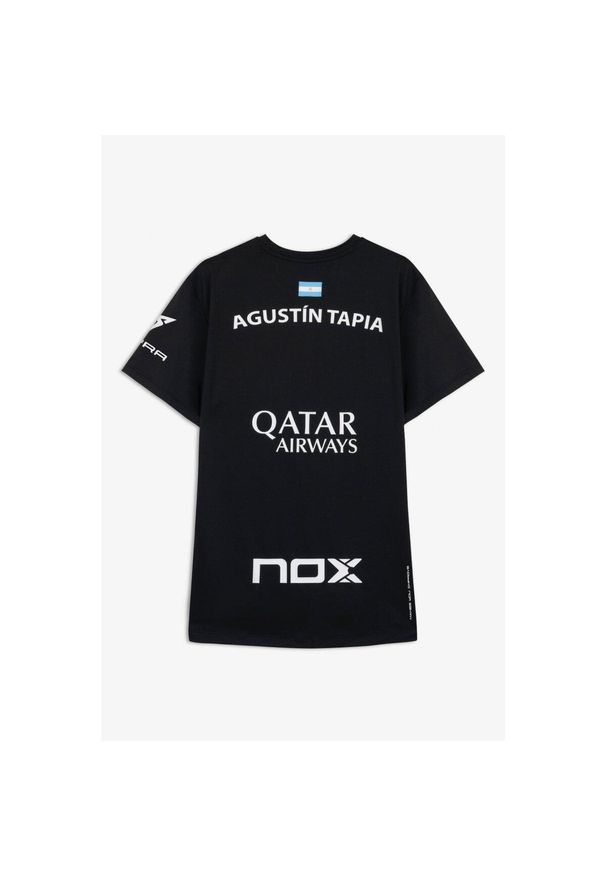 NOX - Koszulka Nox Czarna, krótki rękaw, sportowy styl. Kolor: czarny. Materiał: poliester. Długość rękawa: krótki rękaw. Długość: krótkie
