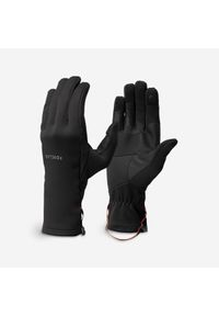 FORCLAZ - Rękawiczki trekkingowe dla dorosłych Forclaz Trek 500 Stretch. Kolor: czarny. Materiał: włókno, poliester, elastan. Sezon: wiosna, jesień