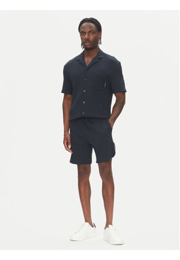 Emporio Armani Underwear Koszula EM000633 AF10792 UB102 Granatowy Regular Fit. Kolor: niebieski. Materiał: bawełna