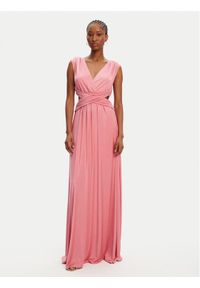ACCESS FASHION Sukienka wieczorowa 53-3389-391 Różowy Slim Fit. Kolor: różowy. Materiał: syntetyk. Styl: wizytowy