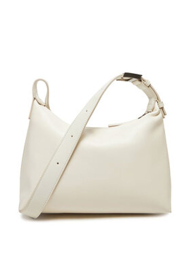 Calvin Klein Torebka Hardware Strap Medium Crossbody K60K613028 Biały. Kolor: biały. Materiał: skórzane