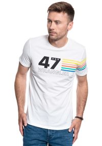 Wrangler - WRANGLER SS RAINBOW TEE OFF WHITE W7F1FK737. Kolor: biały #3