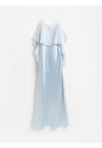 Reserved - Sukienka maxi z narzutką - jasnoniebieski. Kolor: niebieski. Materiał: tkanina. Typ sukienki: proste. Długość: maxi #1