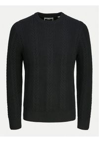 Jack & Jones - Jack&Jones Sweter 12261436 Czarny Regular Fit. Kolor: czarny. Materiał: bawełna