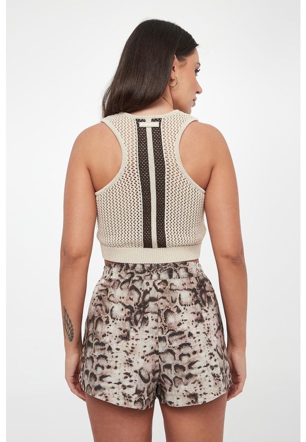 Pinko - Top damski ażurowy Morus PINKO. Wzór: ażurowy