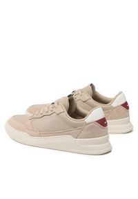 TOMMY HILFIGER - Tommy Hilfiger Sneakersy Elevated Cupsole Leather Mix FM0FM04358 Beżowy. Kolor: beżowy. Materiał: skóra