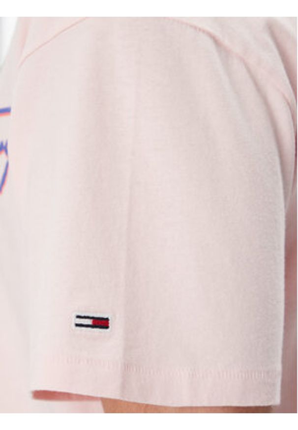 Tommy Jeans T-Shirt Faded Graphic DM0DM20768 Różowy Relaxed Fit. Kolor: różowy. Materiał: bawełna