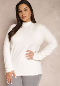 Renee - Biały Golf Joise. Typ kołnierza: golf. Kolekcja: plus size. Kolor: biały. Materiał: dzianina. Długość rękawa: długi rękaw. Długość: długie. Wzór: jednolity #1