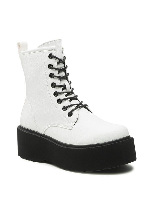 Jenny Fairy Trzewiki WS101-08 Biały. Kolor: biały. Materiał: skóra