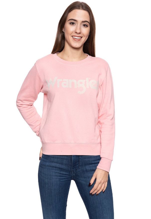 Wrangler - BLUZA WRANGLER LOGO SWEAT BRIDAL ROSE W6N2HYP01. Kolor: różowy