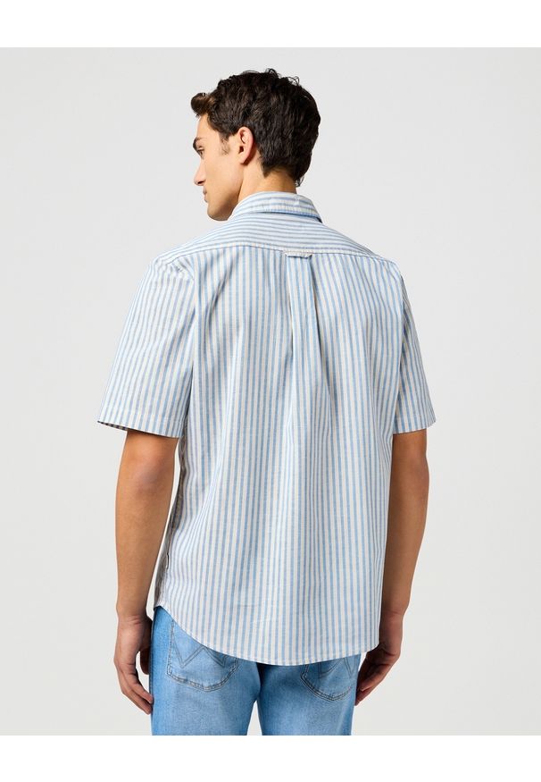 Wrangler - MESKA KOSZULA WRANGLER SS SHIRT PACIFIC STRIPE 112362757