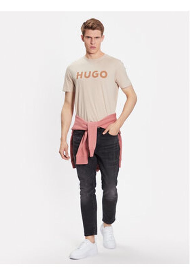 Hugo T-Shirt 50467556 Beżowy Regular Fit. Kolor: beżowy. Materiał: bawełna