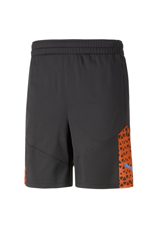 Krótki Dorosły Puma Individualcup czarny. Kolor: czarny, pomarańczowy, wielokolorowy. Długość: krótkie. Sport: piłka nożna
