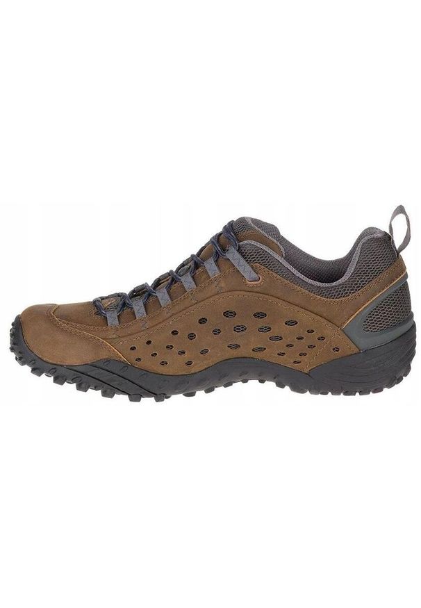 Buty trekkingowe dla mężczyzn Merrell Intercept J598633. Okazja: na co dzień. Kolor: brązowy. Materiał: skóra