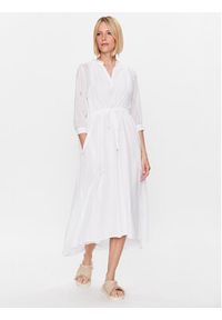 PESERICO - Peserico Sukienka codzienna S02217L1 Biały Regular Fit. Okazja: na co dzień. Kolor: biały. Materiał: bawełna. Typ sukienki: proste. Styl: casual