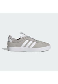Adidas - Buty VL Court 3.0. Kolor: szary, biały, wielokolorowy. Materiał: skóra. Sport: turystyka piesza