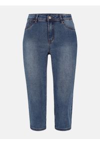 Volcano - Niebieskie spodnie jeansowe damskie, długość ¾ D-LARA. Kolor: niebieski. Materiał: jeans. Sezon: lato