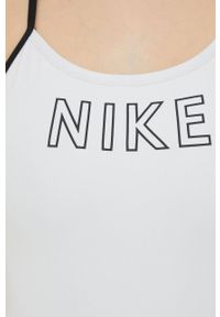 Nike jednoczęściowy strój kąpielowy Cutout kolor biały miękka miseczka. Kolor: biały. Materiał: poliester, skóra #5