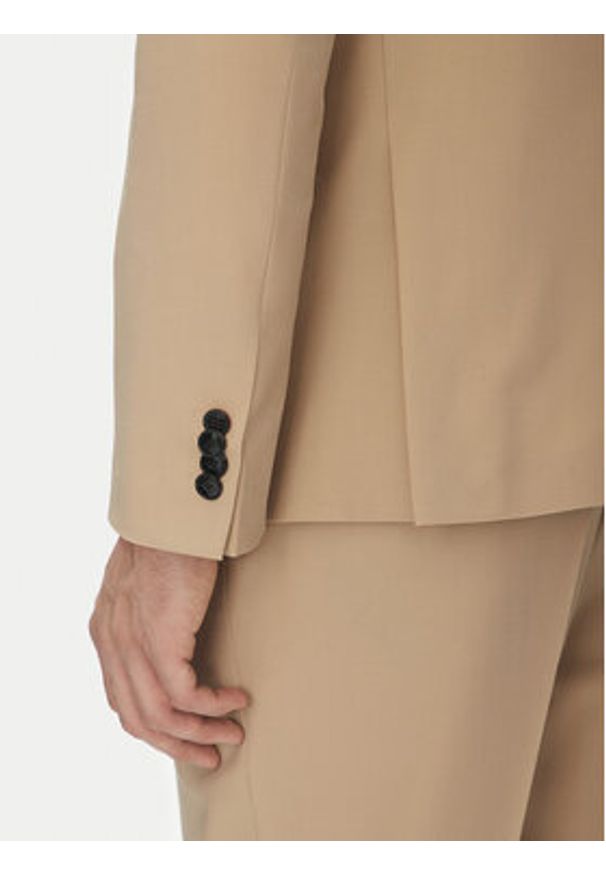 Hugo - HUGO Garnitur Henry/Getlin232X 50530116 Beżowy Slim Fit. Kolor: beżowy. Materiał: syntetyk