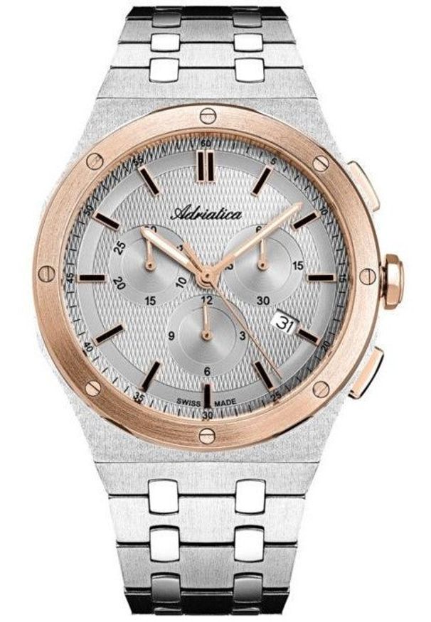 Zegarek męski Adriatica A8337.R117CH srebrny. Kolor: srebrny
