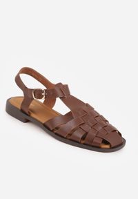 Born2be - Brązowe Sandały VICES z Przeplatanymi Paskami i Kwadratowym Noskiem Assadah. Okazja: na co dzień. Zapięcie: pasek. Kolor: brązowy. Materiał: jeans, koronka. Styl: casual, klasyczny, elegancki #6
