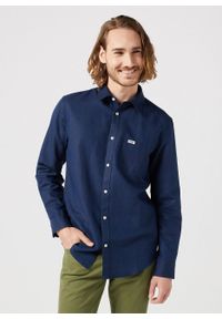 Wrangler - WRANGLER LS 1 PKT SHIRT MĘSKA KOSZULA BLACK IRIS 112352186 W5MY017996
