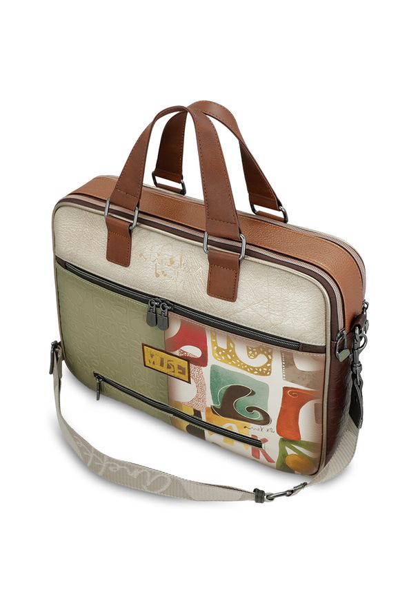 Brązowa Damska Torba Na Laptopa Anekke. Kolor: brązowy. Wzór: aplikacja. Styl: elegancki