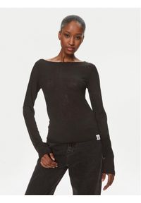 Calvin Klein Jeans Bluzka Sheer J20J223114 Czarny Regular Fit. Kolor: czarny. Materiał: syntetyk